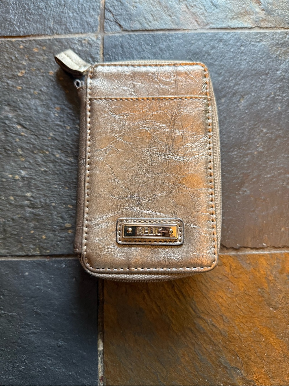 Relic Metallic Bronze Zip Phone Wallet Case